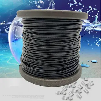 HQ BW02 PVC Negru, Acoperit cu Plastic, din Oțel Inoxidabil 304 Wire Rope Cablu 0.8 MM-Diametrul de 6MM După Strat Flexibil cablu