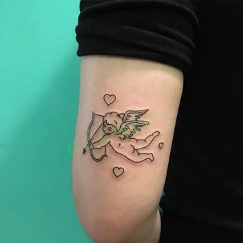 Impermeabil Tatuaj Temporar Autocolant uri de dragoste Cupidon aripi de Înger ursul Desene animate drăguț Body Art flash tatuaj fals tatuaj Femei Bărbați