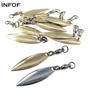 INFOF 10-piese Willowleaf Spinner lame+ Rulment se Rotește cu Inele Despicate Trolling Momeli de Pescuit, Accesorii Spinnerbaits 10