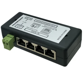 Injector POE 4 porturi 8 porturi de rețea CCTV POE camera Ethernet alimentare IEEE802.3af vânzare fierbinte POE distribuitor
