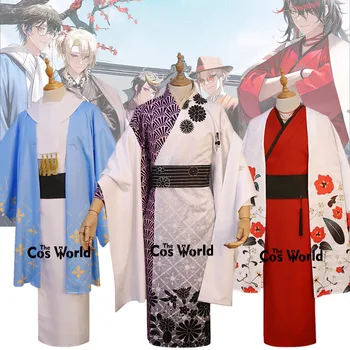 Japoneze YouTuber Virtual VTuber Vox Akuma Ike Eveland Shu Yamino Anul Nou Kimono Costume Cosplay Anime Costume