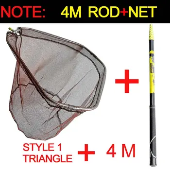 JOSBY 3m 4m 2.1 m de Înaltă Calitate Plasă de Pescuit Pește Net de Aterizare Pliabil Stâlp Telescopic Pliabil Mâner Durabil Plasă 9