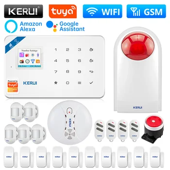 KERUI W181 Home Securitate Alarmă Sistem WIFI Alarma GSM Suport Alexa Tuya Smart Senzor de Mișcare, Senzor de Usa Detector de Sirena 16