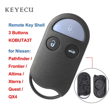 Keyecu Nou de schimb Cheie de la Distanță Shell Caz Fob 3 Buton pentru Nissan Altima, Maxima Pathfinder Quest, FCC: KOBUTA3T