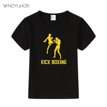 Kick Box Print T-Shirt Copii Băieți Fete Haioase Maneci Scurte Topuri Tricouri Copii Cadou Cool Haine Casual Pentru Copil 13