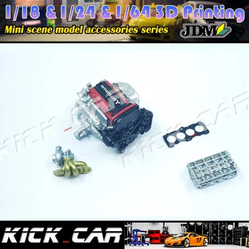 KICKCAR Model Auto 1/18,1/24 Model la Scară de Rășină de Diorama Decor Scenă de Imprimare 3D Lancer EVO Motor 4G63 Manual de Serie 1