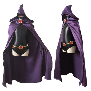 Kids Teen Titans Super-Erou Raven Cosplay Costum Costum Adult Anime Costume+Pelerina+Curea Petrecere De Halloween Costum Costum Violet 6