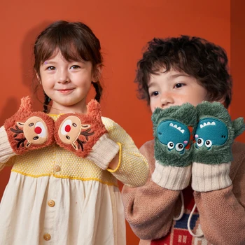 Kocotree Copii Mănuși Băieților și fetelor Caldă pentru Copii de Iarna Animat Dinozaur Rece Dovada de Toamnă și de Iarnă de Crăciun Mănuși 13