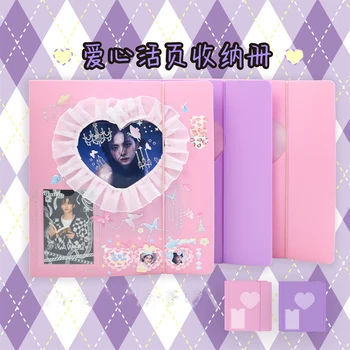 Korean Roz Violet Departamentul Inima Capac Decorativ Autocolant De Carte Fericire Manual Idol Card De Papetărie Autocolante De Stocare Carte 13