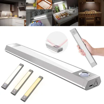 LED Lumina de Noapte Senzor de Mișcare fără Fir USB Reîncărcabilă lampă de Noapte Pentru Hotel Dulap Dormitor Dulap de Bucătărie Garderobă Lampa 14
