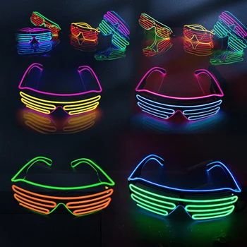 LED-uri Stralucitoare Ochelari de Neon de Halloween, de Crăciun Strălucire de Soare Lumină Intermitentă Consumabile Partid Prop Costume strălucesc în întuneric 12