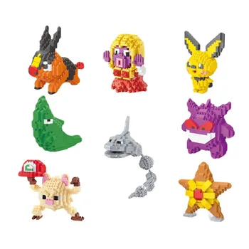 LNO Pokemon Pikachu Micro Caramida Onix Kakuna Jynx Mankey Staryu DIY Mini Blocuri Gengar Tepig Cifre Jucării Pentru Copii Cadouri 13
