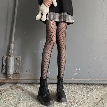 Lolita Gotic Sexy Femei Chilot, Dresuri Fără Sudură Sexy Ochiurilor De Plasă Chilot Vara Nailon Inima Tipărite Stramte Ciorapi Ciorapi 8