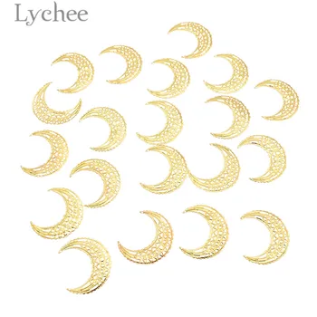 Lychee Viața 20buc Metalice Filigran Flori Felie Luna în Formă de Gol Scrapbooking Ornamente DIY Album Decor Consumabile 12