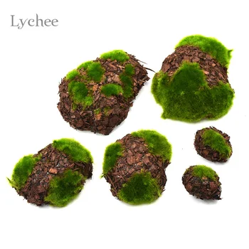 Lychee Viața 6pcs Chip de Lemn Spumă Verde Mușchi de Piatră False, Piatră Artificială Ghivece de Flori de Crăciun Diy Nunta de Cusut Decor Acasă 12