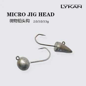 LYKAN Micro Jig Cap 2g/3g/3.5 g cu Balonul Rotund Jig/Con Jig Cap Cârlig din Oțel Carbon de Înaltă Cârlige Pentru Vierme Moale Atrage Rock Pescuit 2