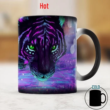 Magic Tigru Culoare Cafea Schimbare Cana 350ml de Căldură Sensibilă de Ceai din Ceramica Cana de Lapte 16