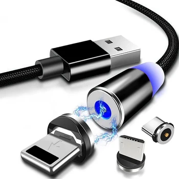 Magnetic Încărcător Micro USB Cablu cu mufă Rotundă Magnetic conectați Cablul de Încărcare Rapidă Cablul de Sârmă Magnet USB de Tip C mufă de Cablu gratuit 8