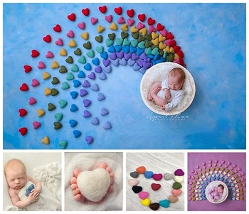 Manual Nou-născut Recuzită Fotografie Inima Lână Simțit DIY Fată Băiat Accesorii de Fotografie de Studio Trage 8