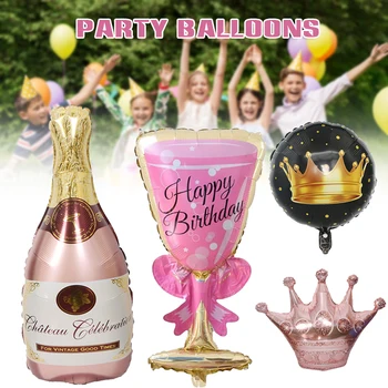 Mare De Folie De Aluminiu Baloane Șampanie/Sticla De Vin/Băuturi/Cupă În Formă De Baloane Petrecere De Ziua Decor Baloane Si Accesorii