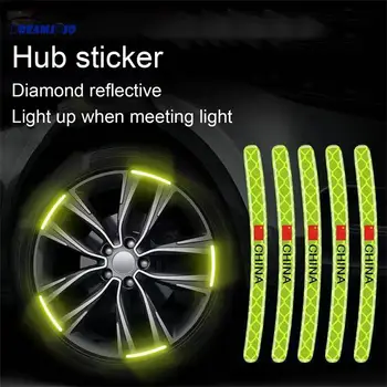 Masina Butuc Roata Sticker Mare cu Benzi Reflectorizante Bandă pentru Masina Motocicleta de Conducere de Noapte Siguranță Luminos Universal Autocolant