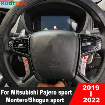 Masina Capac Volan Tapiterie Pentru Mitsubishi Pajero/Montero/Shogun sport 2019 2020 2021 2022 Fibra de Carbon, Accesorii de Interior 2