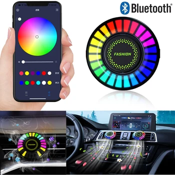 Masina RGB Odorizant de Lumină LED-uri de Interior Lumina Ambientala Auto Vehicul Ritm Parfum Lampa Benzi de Automobile Decorative Dotari 13