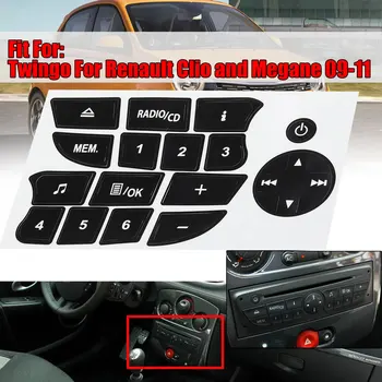Mașină nouă Butonul de Reparații Autocolante Radio CD Audio Buton de Reparare Decalcomanii Autocolante pentru Twingo pentru Renault Clio și Megane 2009-2011 7