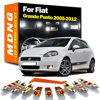 MDNG 9Pcs Pentru Fiat Grande Punto 2005-2010 2011 2012 Vehicul Lampa LED Interior Dome Hartă Kit de Lumina Auto Becuri cu Led-uri Canbus Fara Eroare 8
