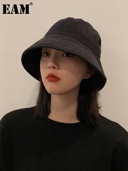 [MEM] Femei Negru Kaki Cutat Pescari Pălărie Nouă Rundă Dom Temperament Mareea Moda All-meci Primavara Toamna anului 2023 1DD5527 7