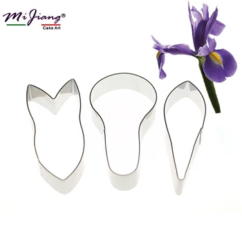 Mijiang 3pcs/set Iris Petală de Floare Cookie Cutter Fondant Tort de Decorare Instrumente de Pasta de Zahar de Copt Mucegai Accesorii de Bucătărie A384 12
