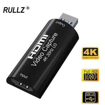 Mini 4K HDMI USB 3.0 Card de Captura Video de Înregistrare de Joc Cutie pentru PS4/5 Camera Laptop PC OBS Live Streaming FULL HD 1080P 60fps