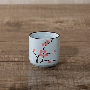 Mini Hand-made Ceașcă de Ceai Unic Japonez Antichitate Stil de Prune Model de Dragul Ceai, Cani Ceramice Speciale, Cadou pentru un Prieten, Set de 2 5