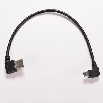 Mini USB Cablu de Date 25cm Unghi Drept USB 2.0 de sex Masculin La Mini USB 5 Pini Stânga Unghi de sex Masculin Cablu Cablu Adaptor Conector  16