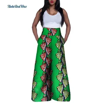 Moda din Africa de Imprimare de Înaltă Talie Pantaloni pentru Femei Bazin Riche 100% Bumbac Pantaloni Lungi Largi Tradiționale Africane Îmbrăcăminte WY3367 4