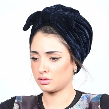 Moda funda de catifea femei eșarfă de cap turban gata să poarte interior hijabs femme hijab musulman capace India folie turbante mujer 9