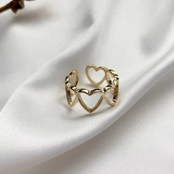 Moda Simplu Gol în formă de Inimă de Deschidere Inel Creativ Elegant pentru Femei Petrecerea de Nunta Bijuterii Romantic Cadou de ziua Îndrăgostiților 8