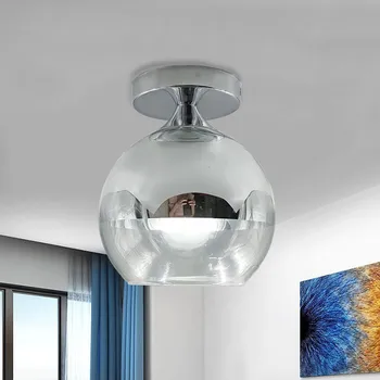 Modern, Simplu LED Lumini Plafon de Galvanizare Balonul de Sticlă E26/27 Dormitor, Bucătărie, Hol, Verandă, Balcon Decorat corp de iluminat 4