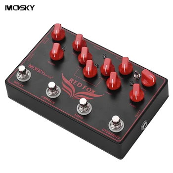 Mosky RED FOX 4-în-1 Chitara Electrica, Efecte Pedala de Chorus, Delay Overdrive Buclă Unitatea Audio True Bypass Chitara Piese & Accesorii
