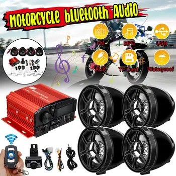 Motocicleta Impermeabil Boxe Bluetooth 4 Canale Amplificator Card SD, Stick USB, FM MP3 Player de Muzică de Sunet Audio Stereo AMP Sistem 6