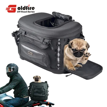 Motocicleta Sac pentru animale de Companie de Moda de Lux Purtător Spate Pungi pentru Câine Depozitare se Potrivește portbagaj/Scaun Pasager cu Sissy Bar Curele 4