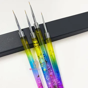 Nail Art Garnituri Striping Perii Fine Linie de Desen de Detaliu Pictura Lichid Rainbow UV Acril Manichiura Instrument 4