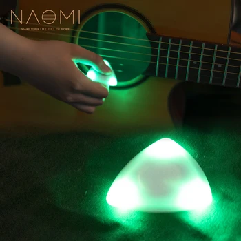 NAOMI Ponturi Chitara din Plastic Cu LED-uri de Lumină Non-alunecare și Lumină Greutate Ponturi Produce Frumoasă, Ton De Chitara Bass Player 7