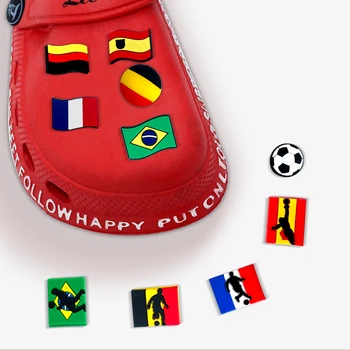 Națională de FOTBAL Pantofi Farmece Brazilia, Spania, Brazilia, Germania Pavilion francez Echipei Naționale de Fotbal Croc Farmecele pentru Decoratiuni de Pantofi