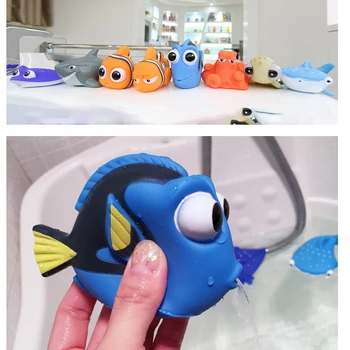 Nemo Finding Dory Float Spray de Apa Stoarce Jucarii Baie pentru Copii Jucarii din Cauciuc Moale Baie Juca Animalele Baie Figura Jucărie pentru Copii