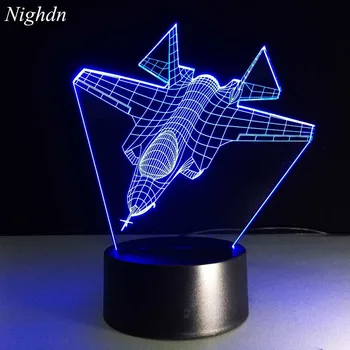 Nighdn Avioane 3D Iluzie Lampa de Avion Decor Dormitor Led Lumina de Noapte la Distanță, Cadouri pentru Barbati Copii Băieți Ziua de Crăciun 13