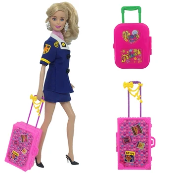NK 2 Buc Moda Mobilier din material Plastic, Jucarii Copii, Casă de Joacă de Călătorie Tren Valiza Depozitare Pentru Papusa Barbie Pentru 1/6 Papusa Accesorii 2