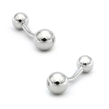 Nod butoni Pentru Bărbați Dublu Partea de Design de Minge de Calitate Materiale de Alama de Culoare Argintie Butoni en-Gros și cu amănuntul 12