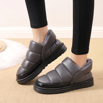 NOI 2022 Iarna Cald cizme de Blana Femei Apartamente Moale Căptușit Bumbac Pantofi Alunecare Femeie Pe Scurt Glezna Cizme de Zapada pentru femei pantofi platforma 12