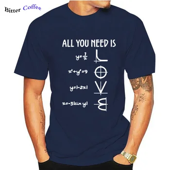 NOI, Amuzante Matematică joc de Cuvinte Model de Tricou de Bumbac cu mânecă Scurtă Tricou Barbati Tot ce Ai Nevoie Este Dragoste Ecuații Japanes Barbati Tricou 1